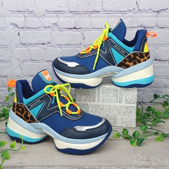 Michael Kors Shoes - Michael Kors Olympia Mixed Media RARE Sneakers EUC